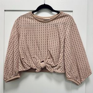 Zara Cropped Eyelet top | Size:S